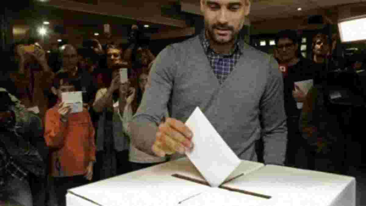 Гвардиола проголосовал в Барселоне на референдуме о независимости Каталонии