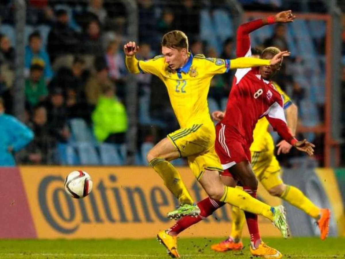 Сидорчук в матче против Люксембурга