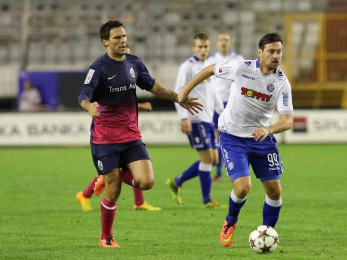 Милевский в матче за "Хайдук"