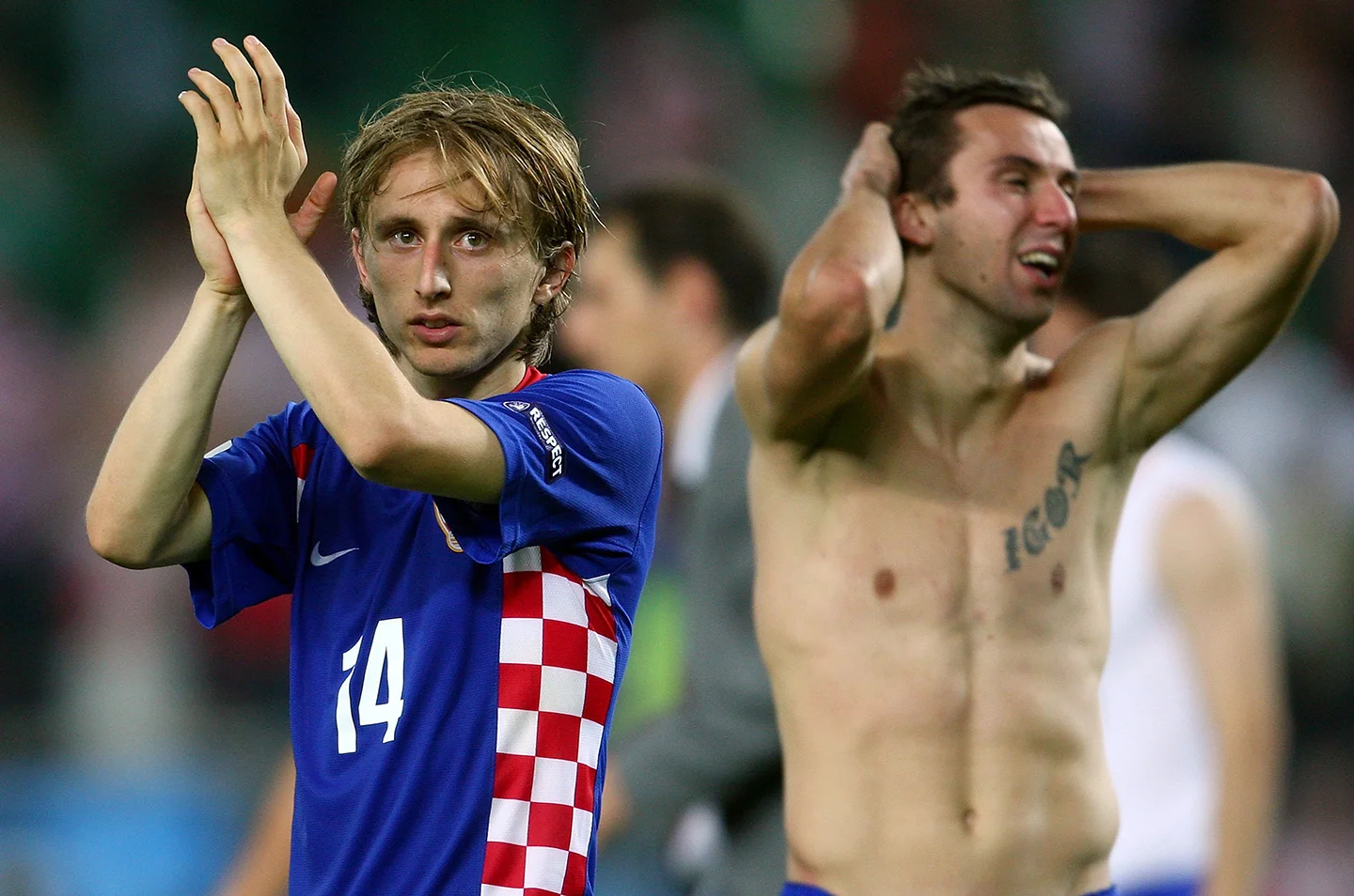 Лука Модрич и Дарио Срна в сборной Хорватии, фото Getty Images