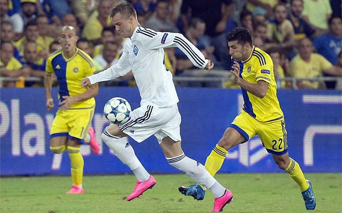 Ярмоленко у матчі з "Маккабі" / AFP