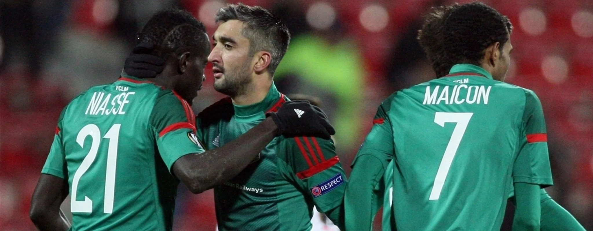 "Локомотив" святкує перемогу над "Скендербеу" / фото УЄФА