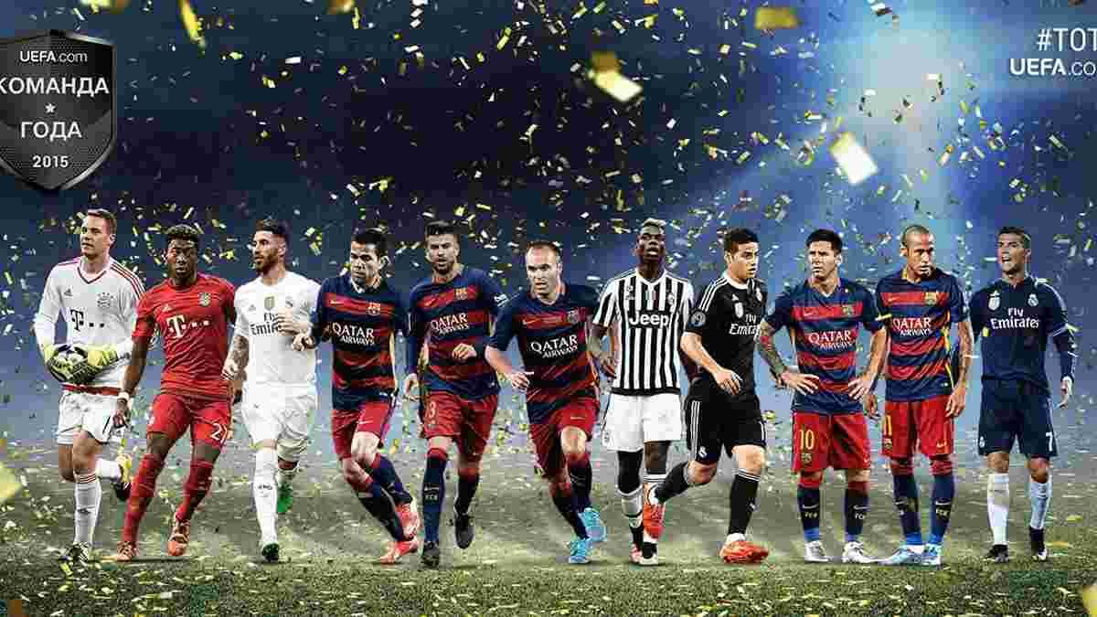 Став відомий остаточний склад Команди року УЄФА-2015