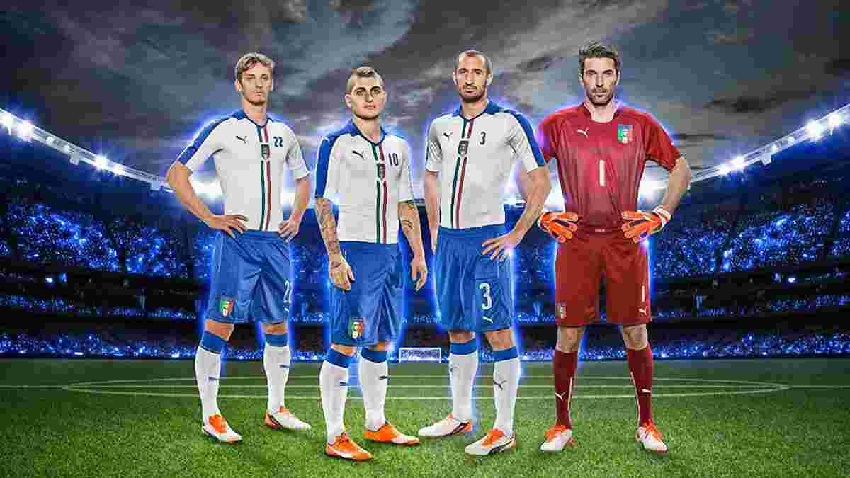 Презентували резервні форми збірних Італії, Словаччини, Швейцарії, Австрії та Чехії на Євро-2016 (ФОТО)