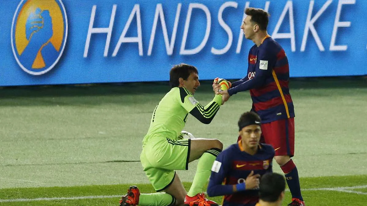 Марсело Баровера и Лео Месси / фото Eurosport