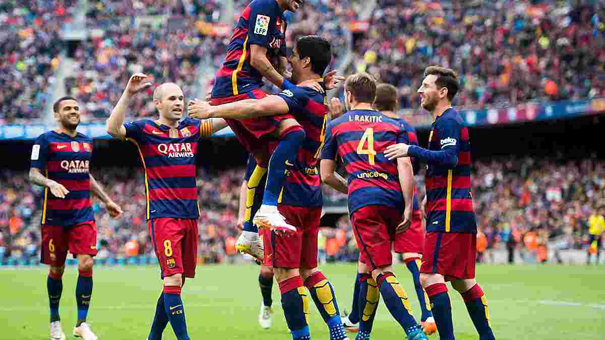 Как игроки "Барселоны" отпраздновали чемпионство в раздевалке