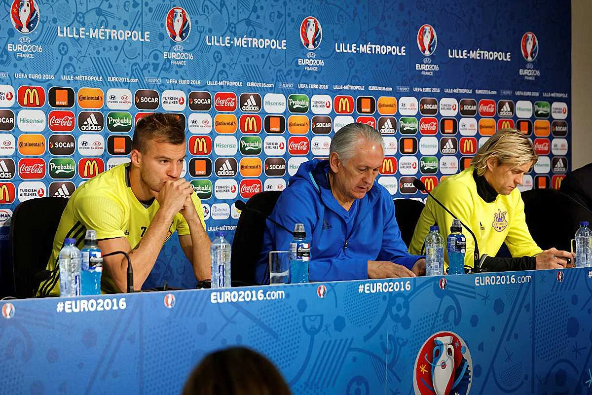 Ярмоленко, Фоменко і Тимощук під час Євро-2016 / фото Getty Images