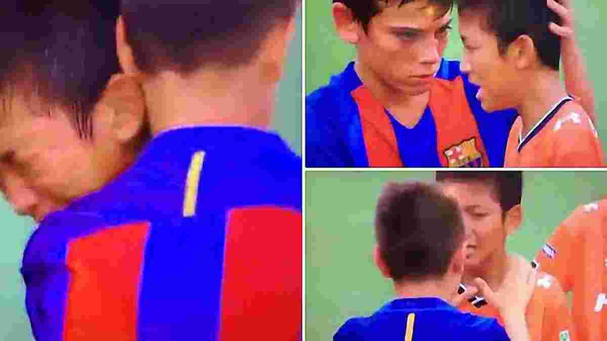 Юные игроки "Барселоны" трогательно утешали заплаканных из-за поражения японцев