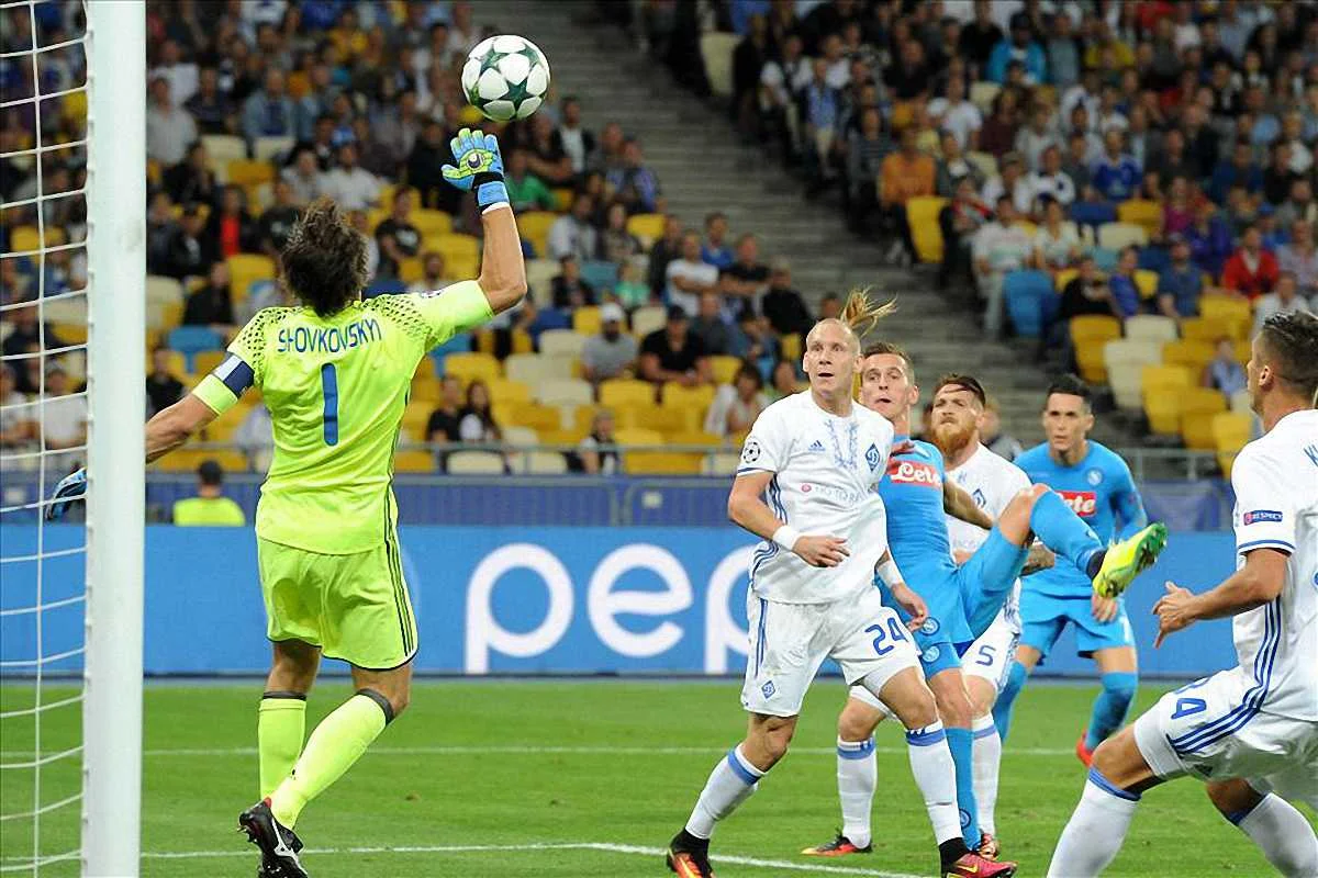 Шовковський пропускає від Міліка / Фото ФК "Наполі"