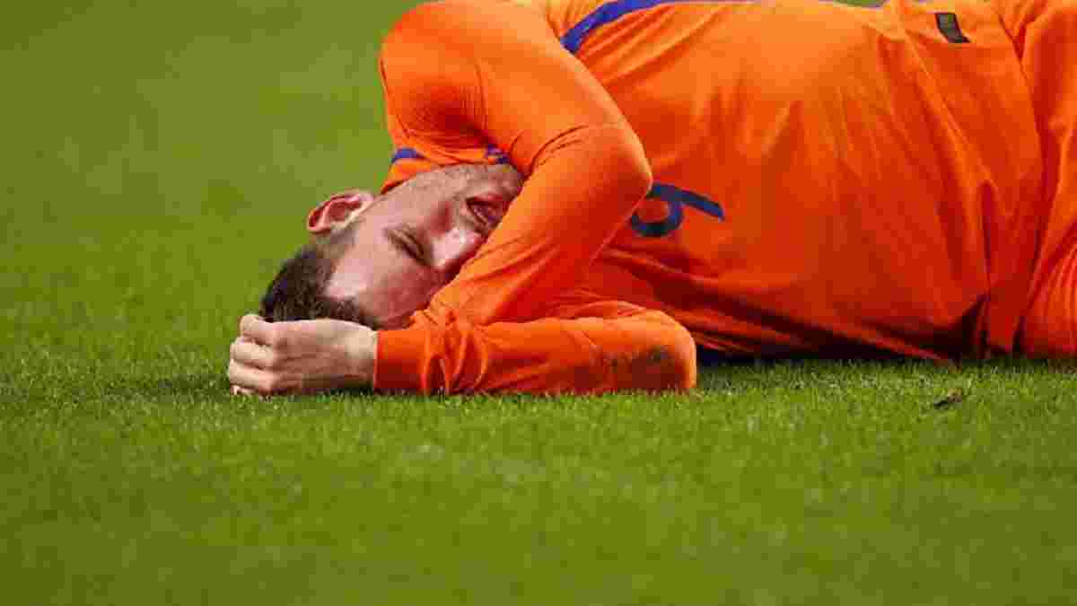 Нападающий сборной Голландии Янсен потерял память после столкновения с Миньоле
