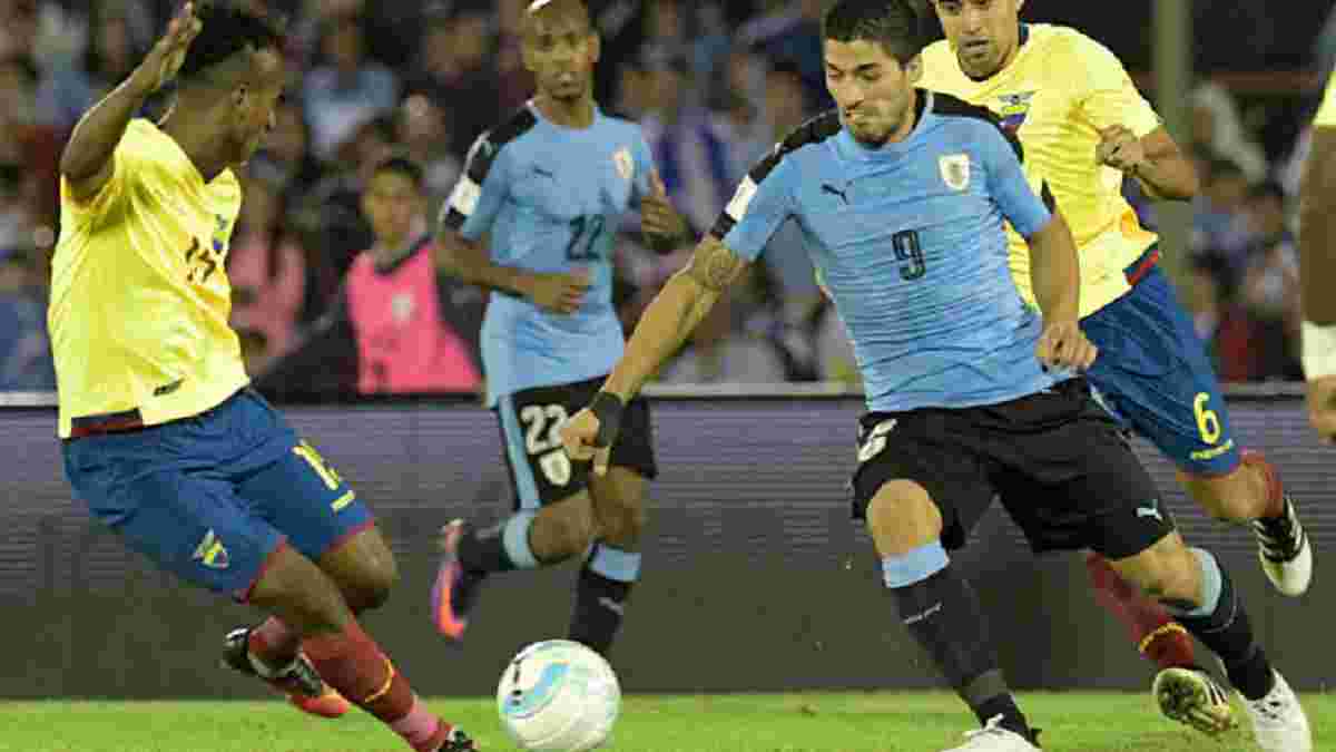 Отбор к ЧМ-2018. Уругвай победил Эквадор, Парагвай опозорился в матче с Перу