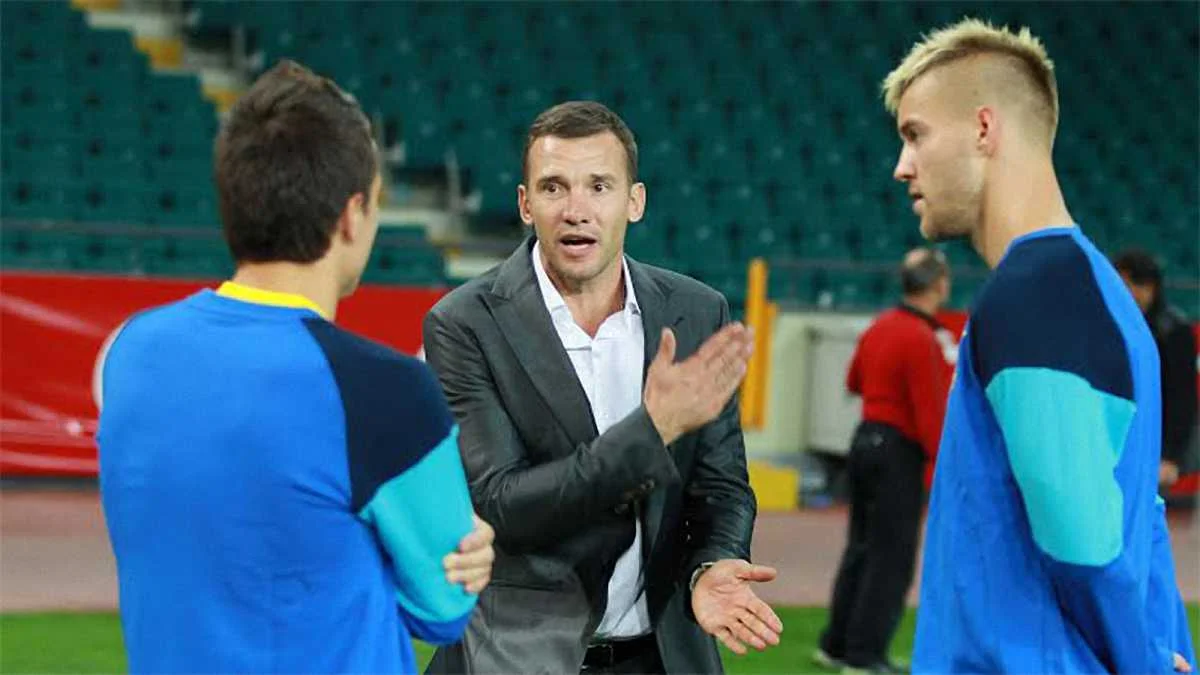 Андрей Шевченко, Евгений Коноплянка и Андрей Ярмоленко / фото Е. Кравс