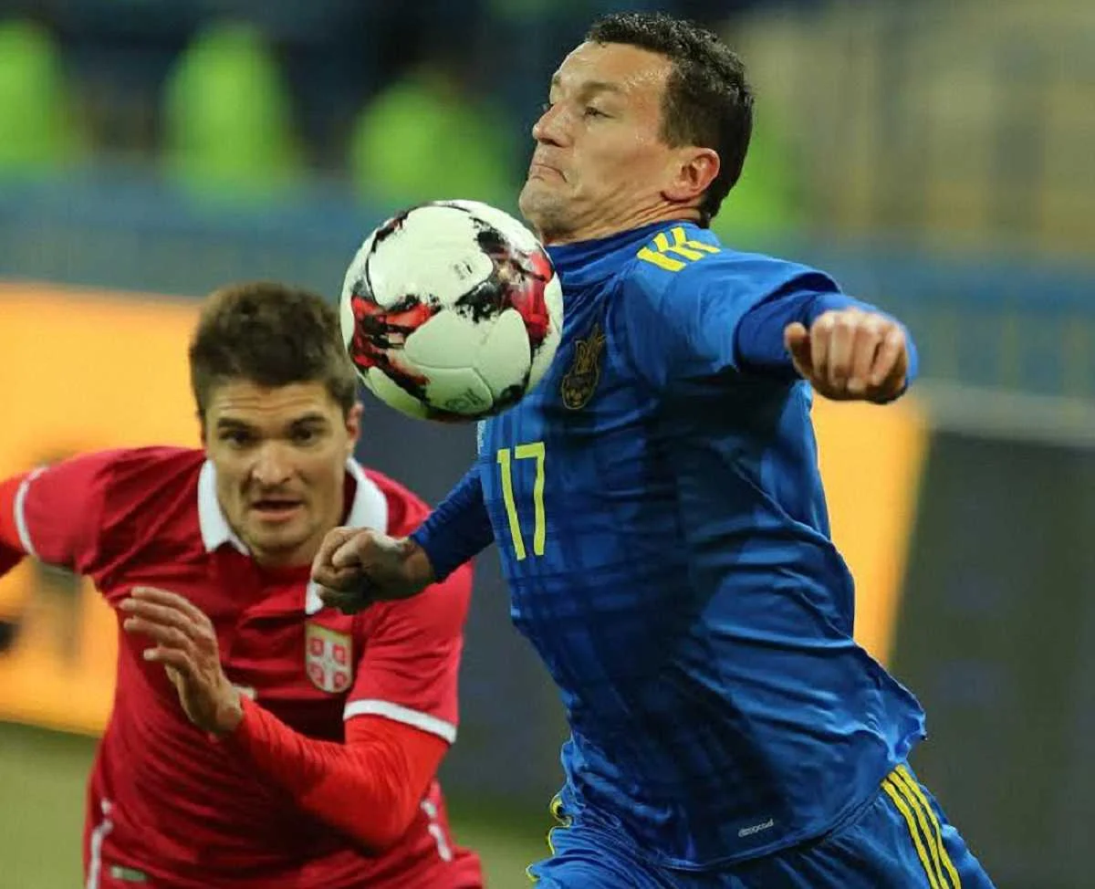 Федецкий в матче против сербов / фото Е. Кравс