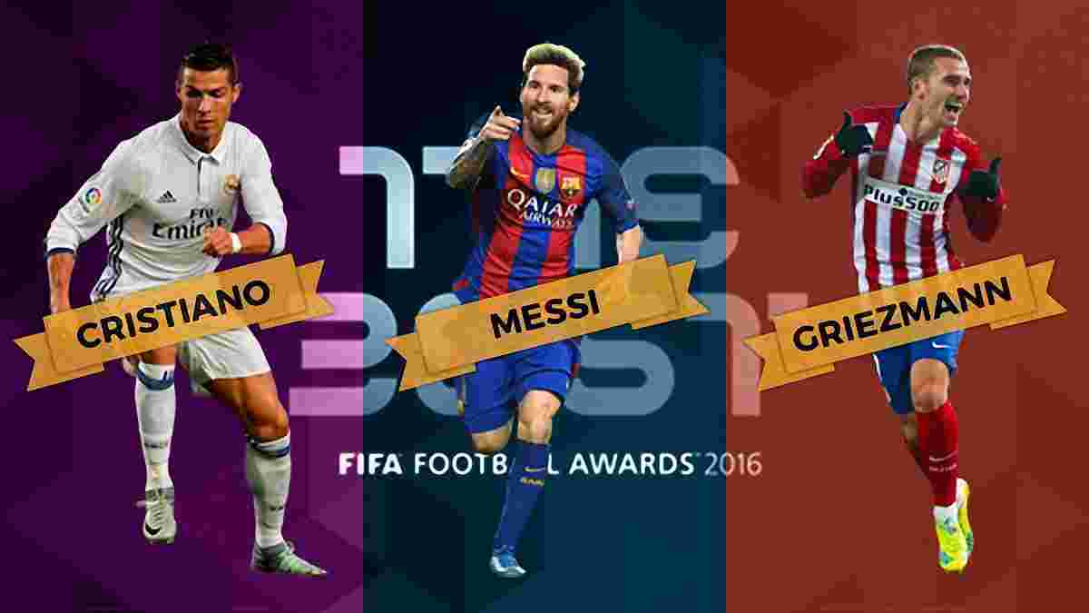 ФІФА оголосила трьох претендентів на звання найкращого гравця року