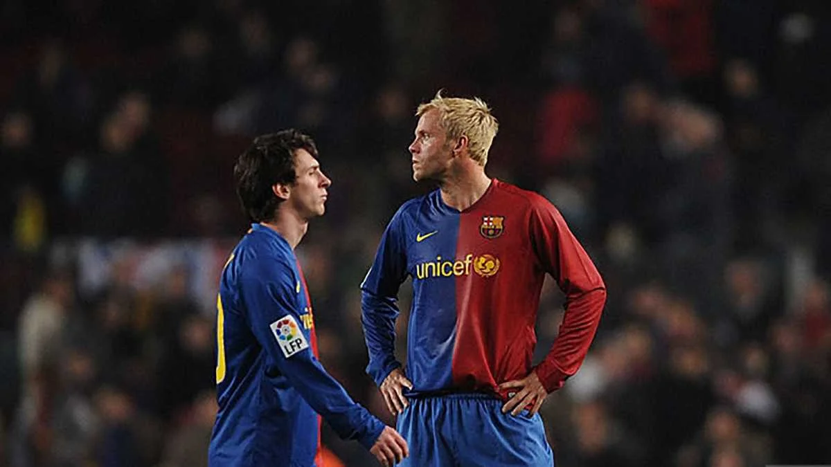 Лионель Месси и Эйдур Гудйонсен / Getty Images