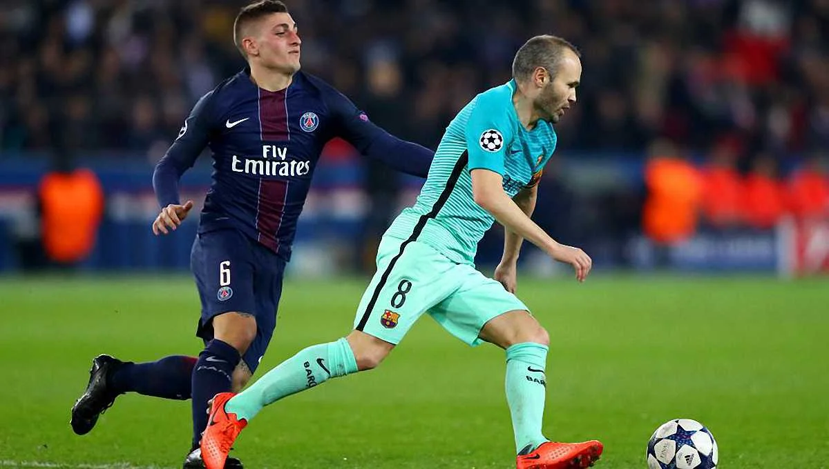 Іньєста vs Верратті / getty images