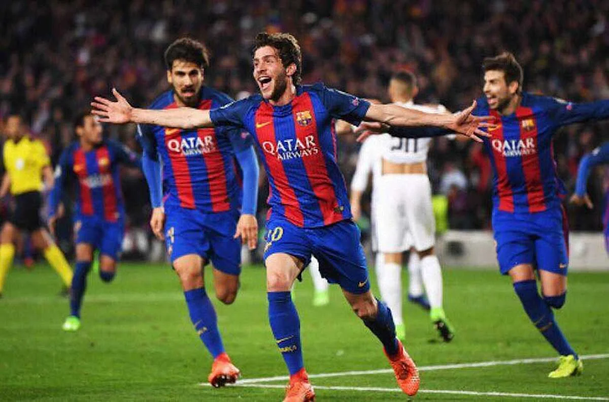 Серхи Роберто после забитого мяча