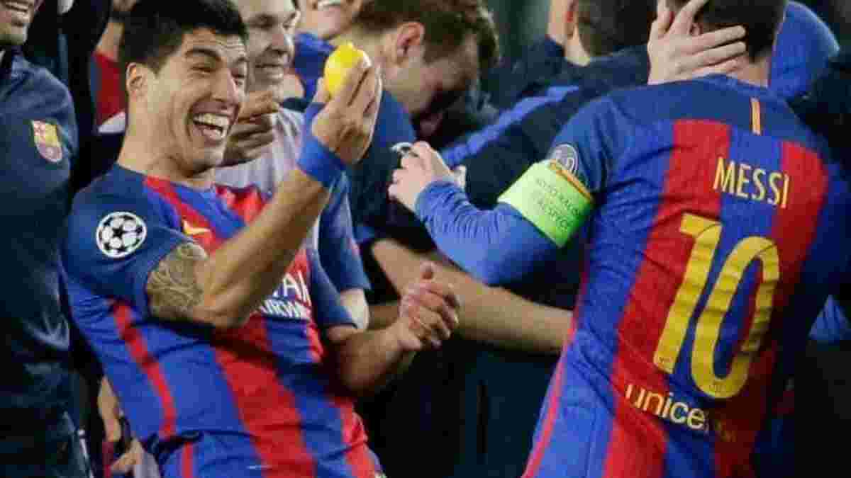 Почему Суарес показывал игрокам "Барселоны" лимон после камбэка с ПСЖ – загадка раскрыта