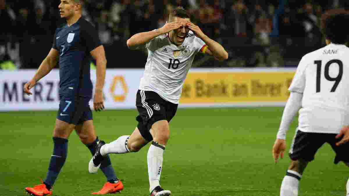 Подольски забил фантастический гол в своем последнем матче за сборную Германии