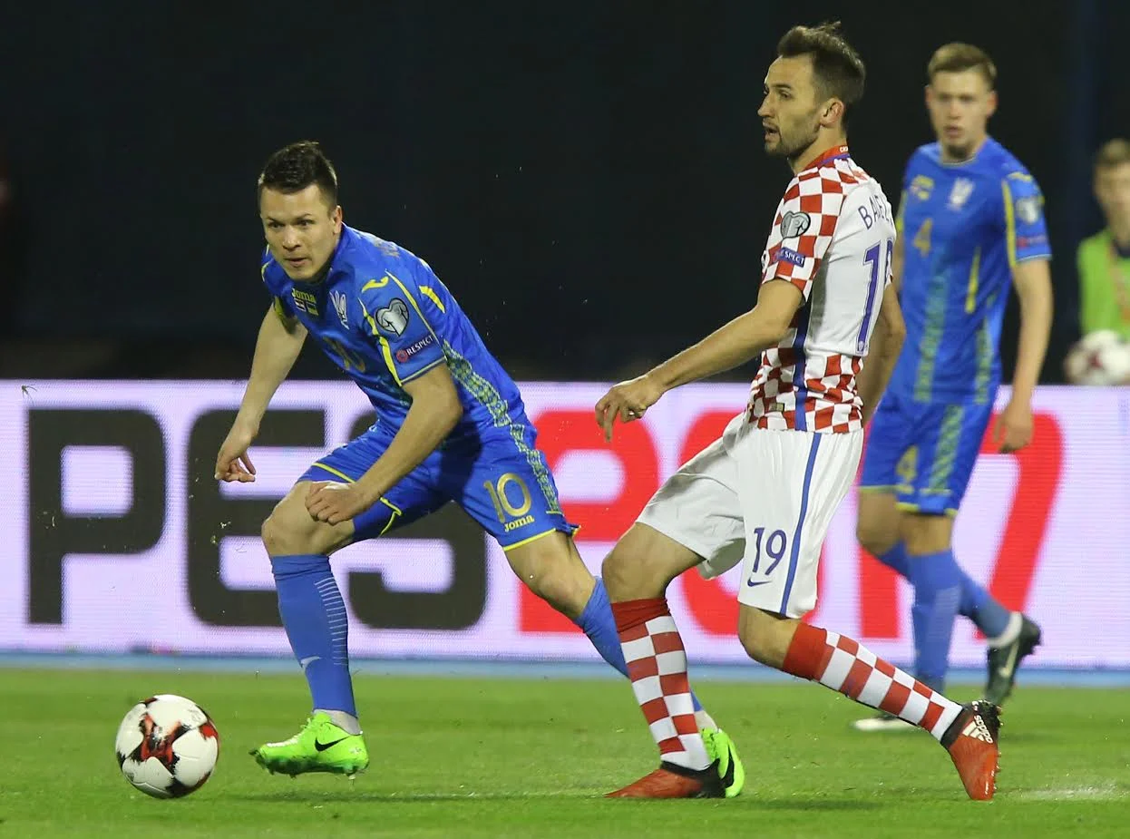 Євген Коноплянка в матчі проти Хорватії / Фото Є. Кравс