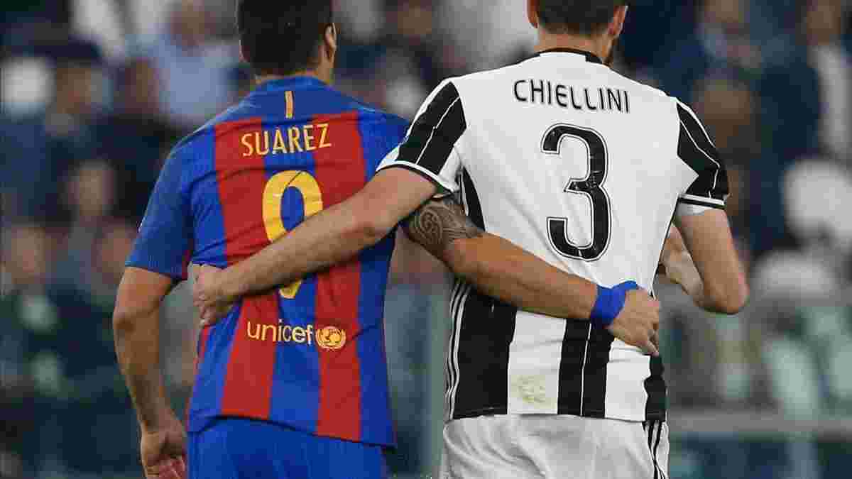 "Ювентус" – "Барселона": Суарес і К'єлліні примирились та не кусались