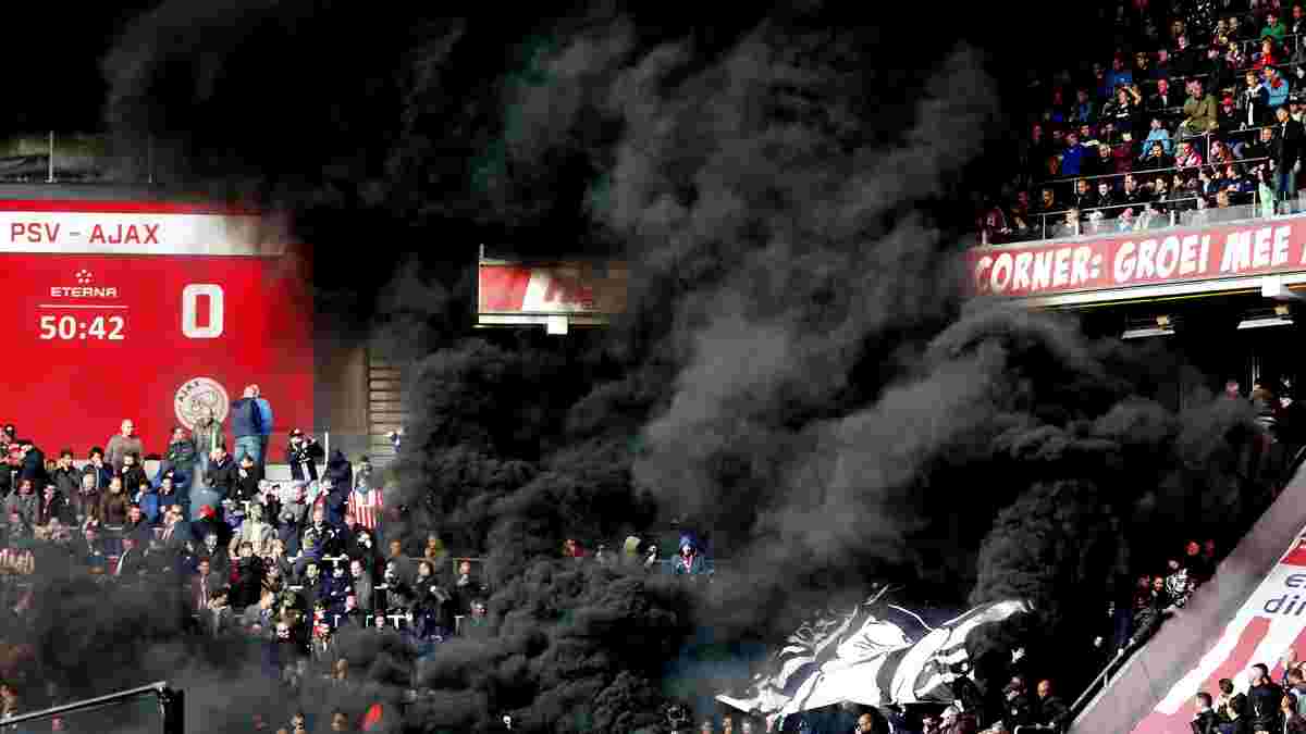 Фанаты ПСВ превратили трибуны в ад, взорвав дымовые шашки