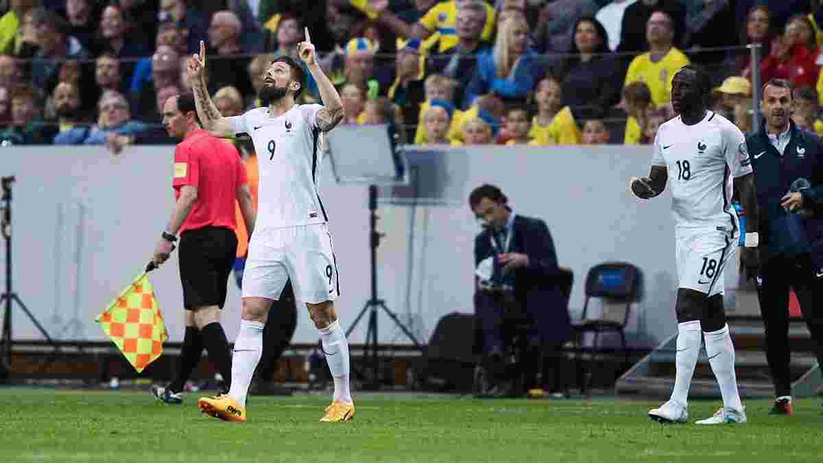 Жиру забил невероятный гол Швеции, разрушив все законы физики