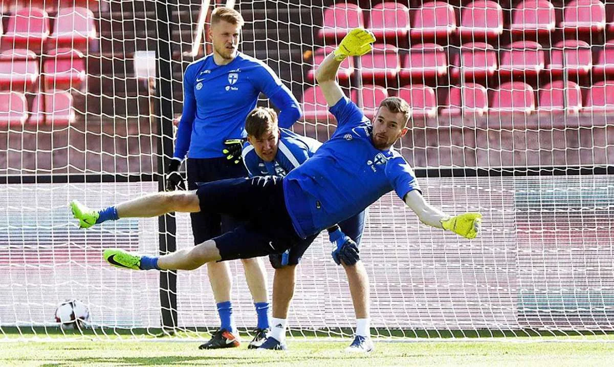 Лукаш Градецки на тренировке сборной Финляндии