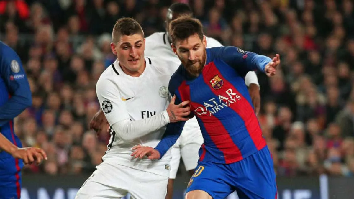 Марко Верратти против Лионеля Месси / Getty Images