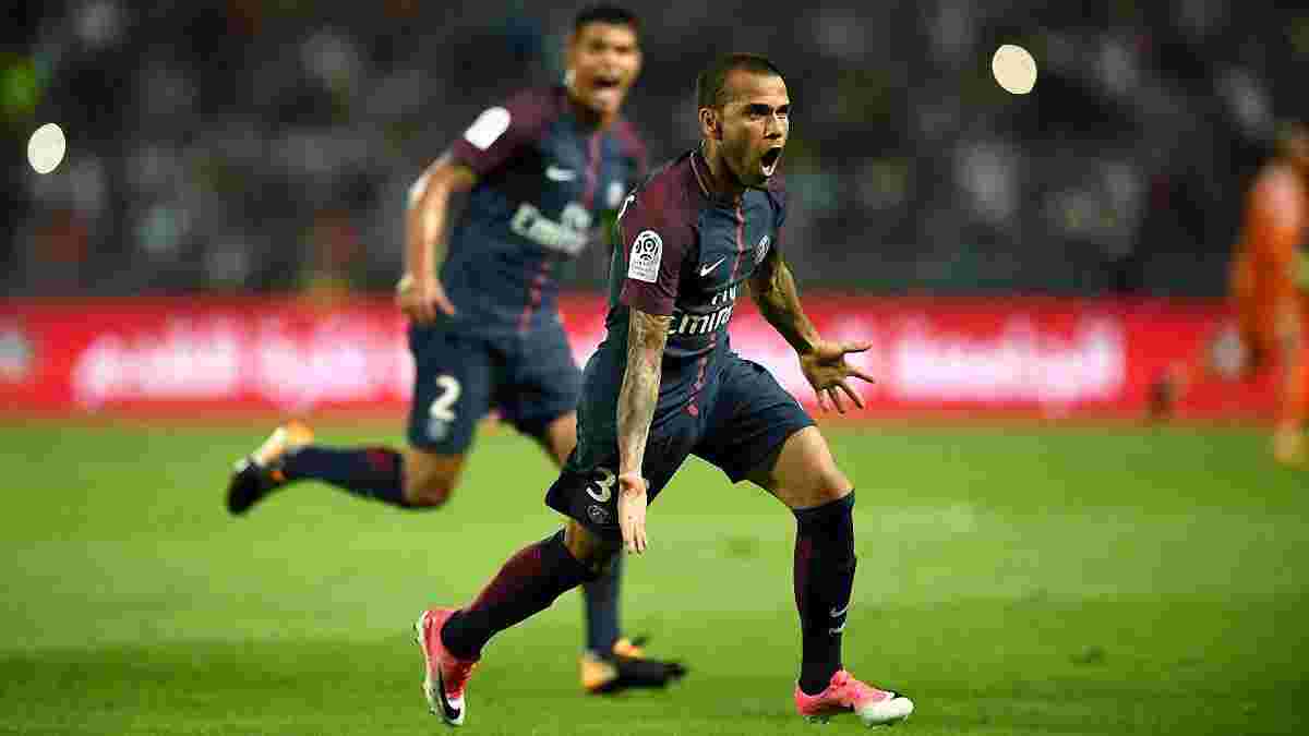 ПСЖ завоевал Суперкубок Франции 2017, обыграв Монако благодаря Алвесу