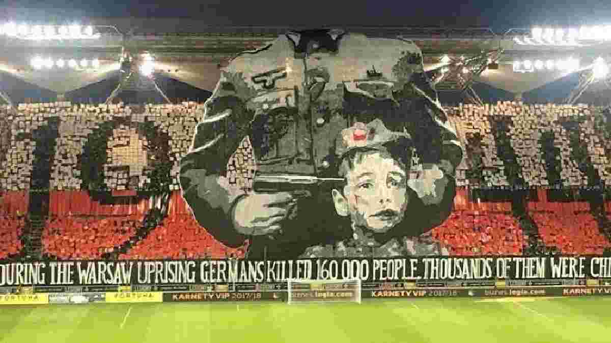 Фанати Легії влаштували вражаючий перфоманс в пам'ять про Варшавське повстання