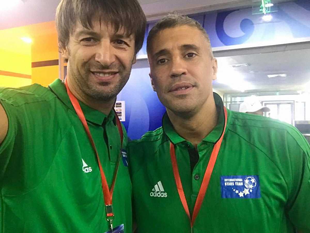 Александр Шовковский и Эрнан Креспо, который забивал Ливерпулю в финале ЛЧ
