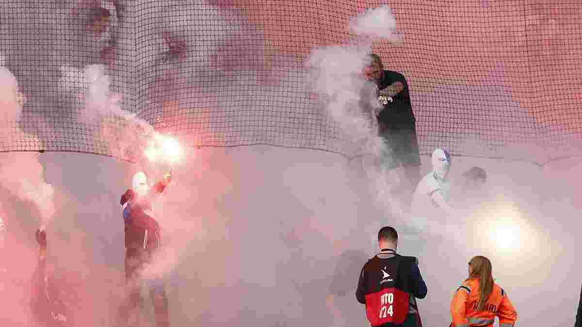 Фанаты Копенгагена устроили массовую драку с полицией во время дерби против Брондбю