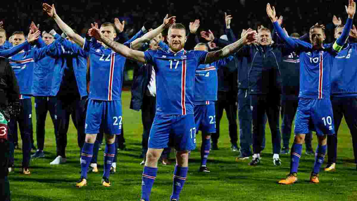 Исландия отметила выход на ЧМ-2018 фирменным празднованием с болельщиками