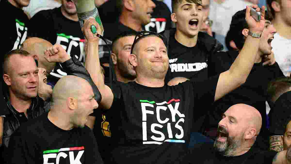 Фанаты Лацио шокировали нацистским приветствием в футболках против ИГИЛ