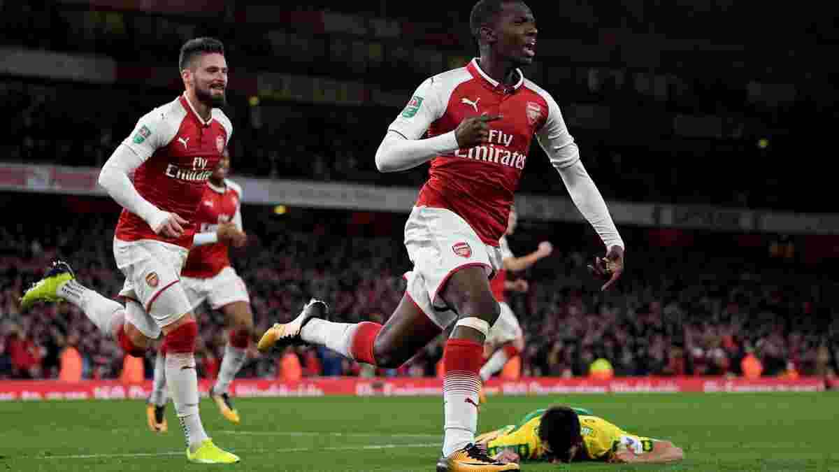 18-річний нападник Арсенала Нкетія забив дебютний гол за клуб першим дотиком після виходу на заміну