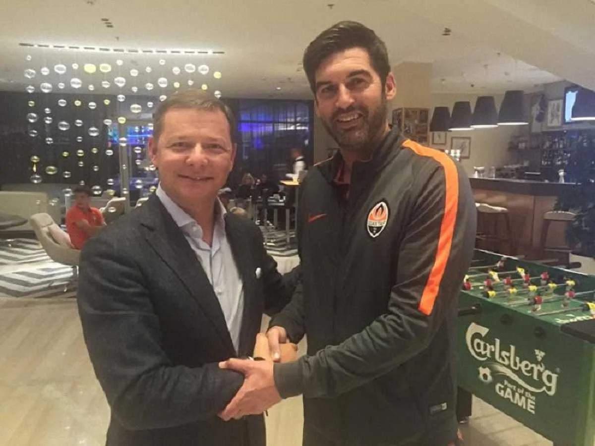 Олег Ляшко и главный тренер Шахтера Паулу Фонсека