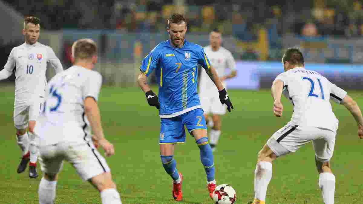 Ярмоленко підтримав Сидорчука, святкуючи гол у ворота Словаччини