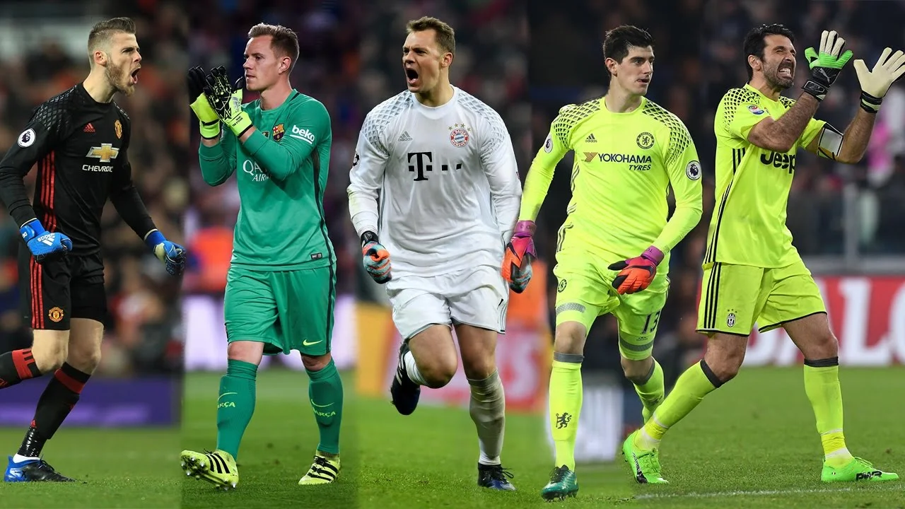Тибо Куртуа (второй справа) и другие топ-вратари Европы