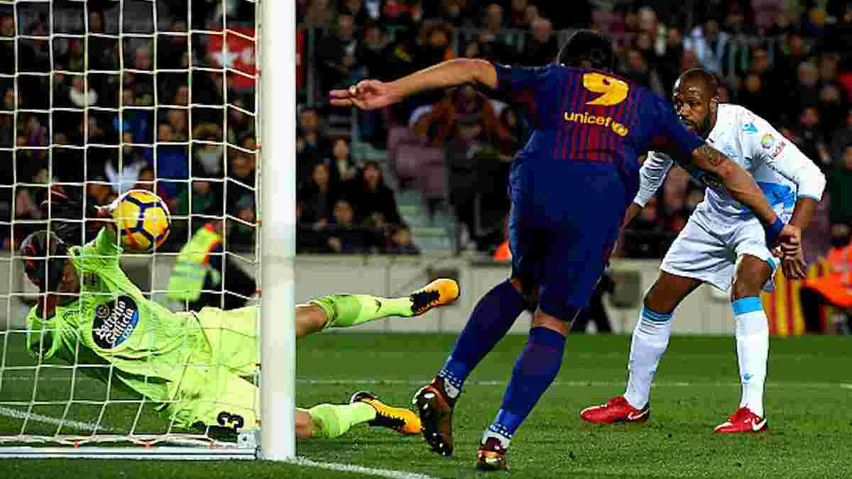 Барселона – Депортіво: арбітр не зарахував крутий гол Суареса, хоча м'яч повністю перетнув лінію воріт