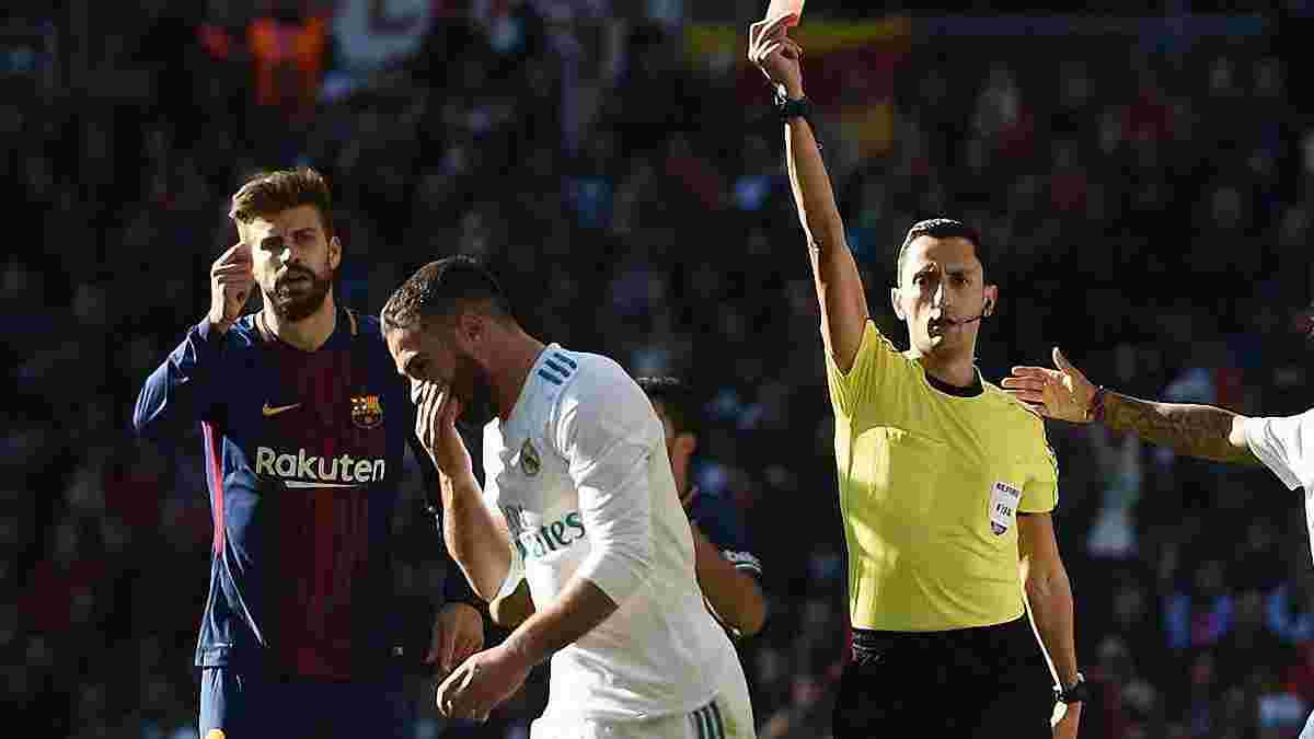 Реал Мадрид – Барселона: Карвахаль из пустых ворот вынес мяч рукой и получил красную карточку