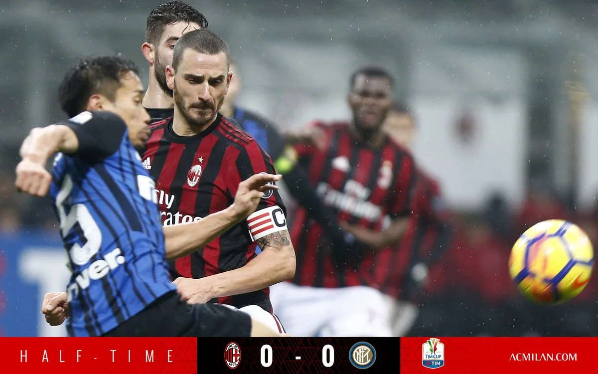 Бонуччи и Нагатомо в борьбе за мяч