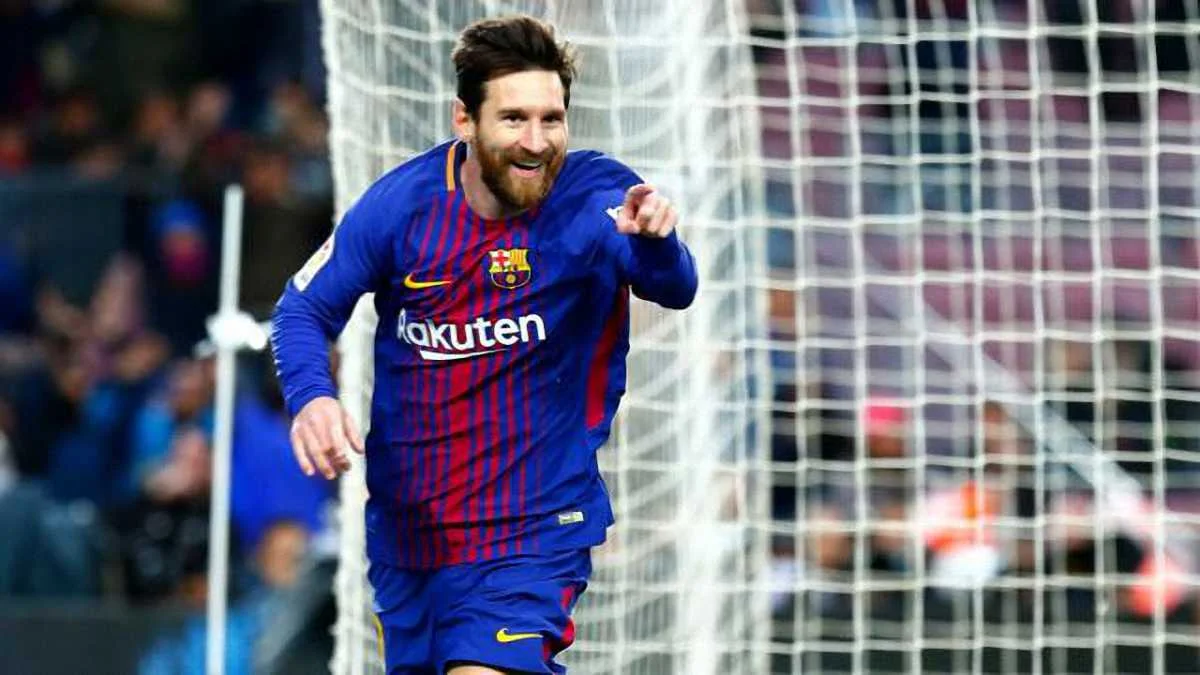 Мессі святкує перший забитий гол