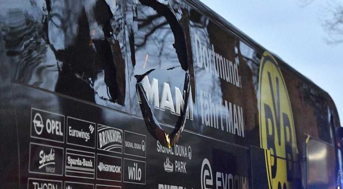 Автобус Борусії Д після вибуху