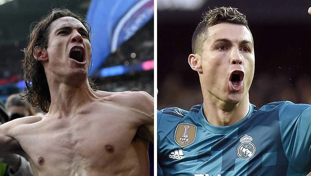 Кавані та Роналду / фото Ouest-France