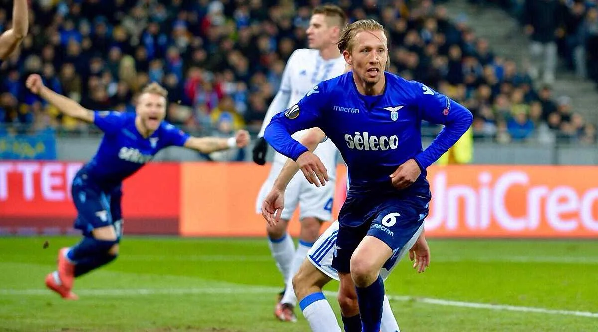 Лукас празднует гол в ворота Динамо / фото: твиттер ФК Лацио