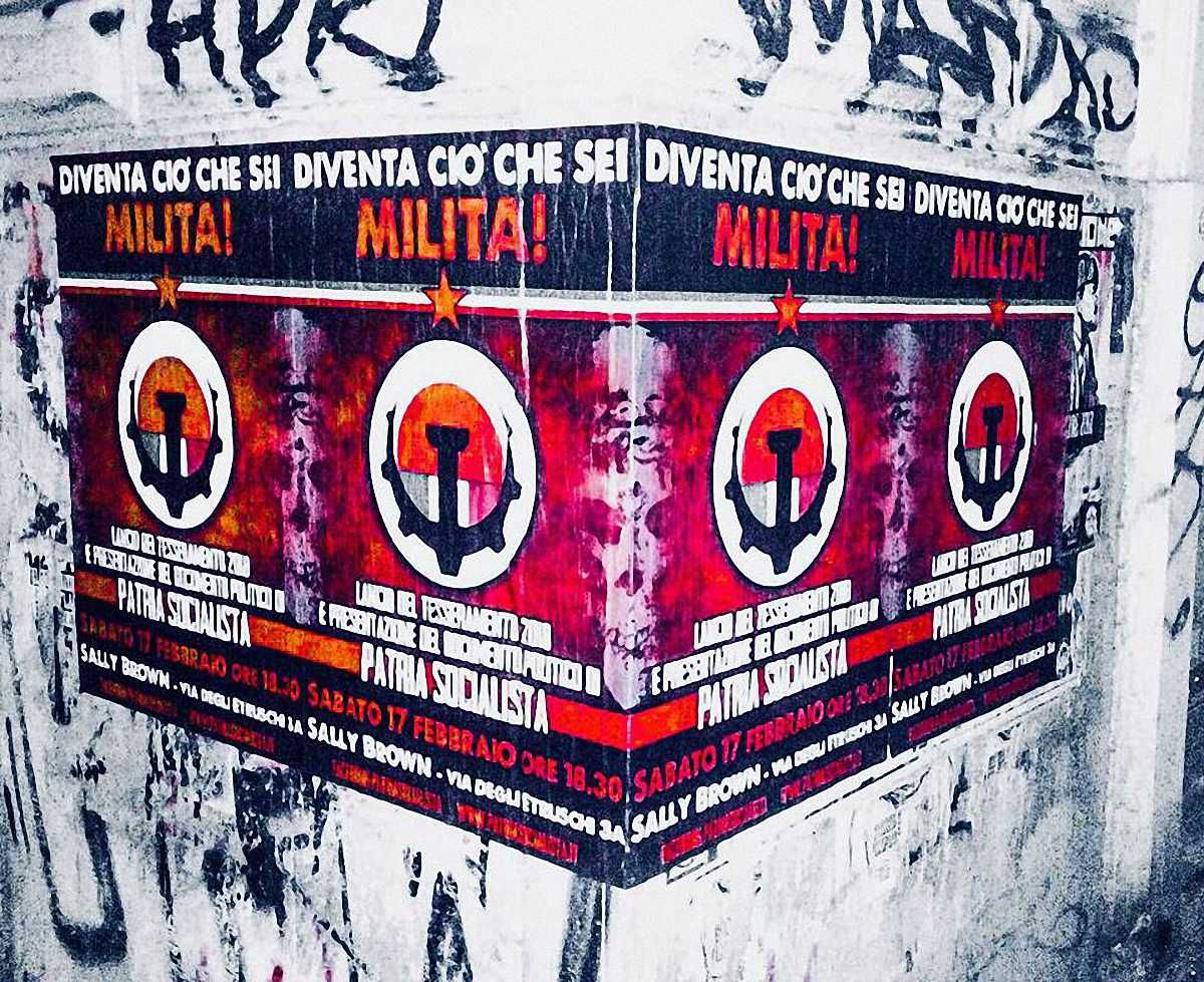Patria Socialista пронесла на матч Рома – Шахтер флаги "ДНР"