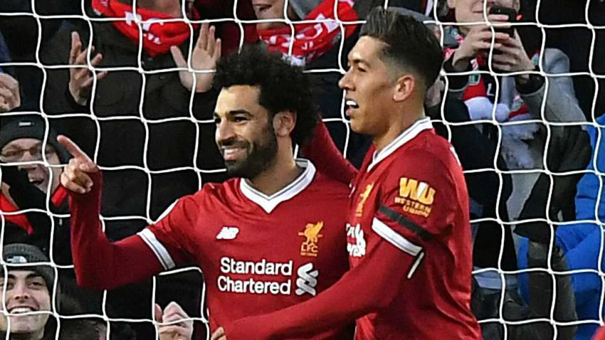 Салах та Фірміно святкують один із забитих м'ячів