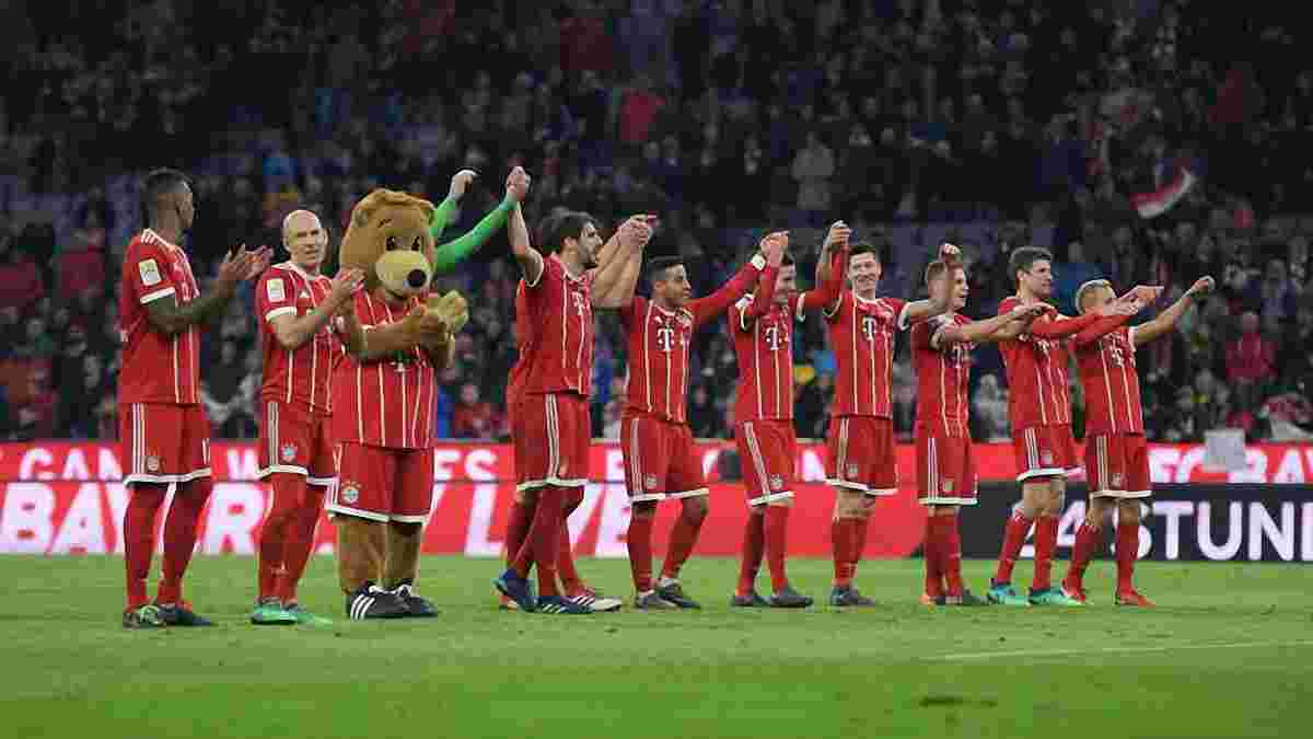 Бавария третьей в топ-5 чемпионатах добыла шесть чемпионств подряд
