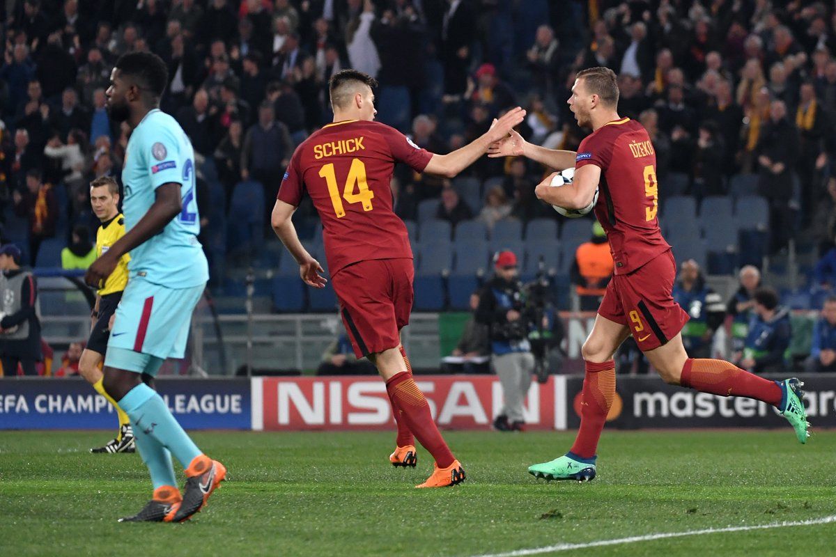 Гол Джеко в ворота Барселоны / Фото: AS Roma